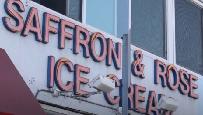 Saffron and Rose Ice cream